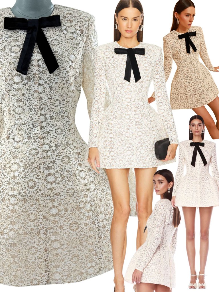 Bronx & Banco Nwot Courtney Long Sleeve White Lace Mini Dress, Sz Xl Us 10